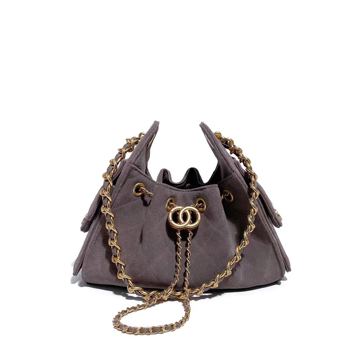 Gray suede Camellia - Mini