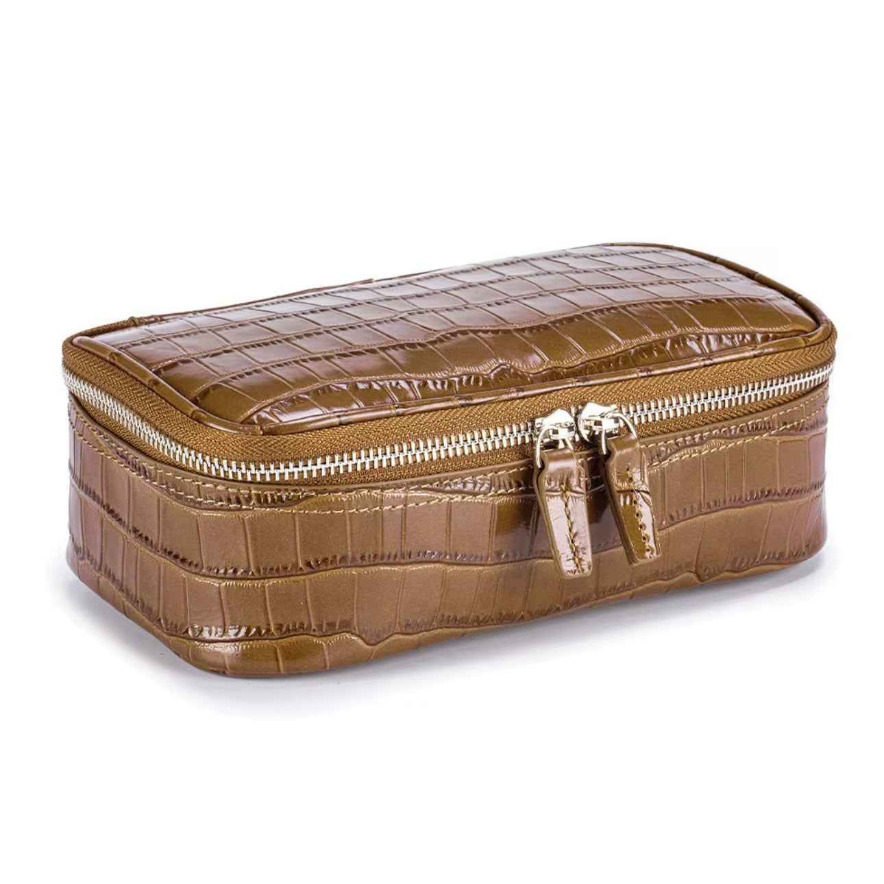 Brown Pouch Croc Vanity
