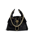Black suede Camellia