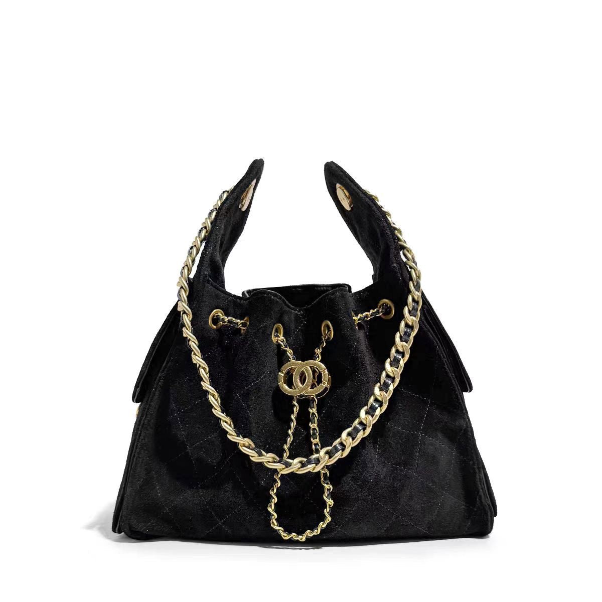 Black suede Camellia