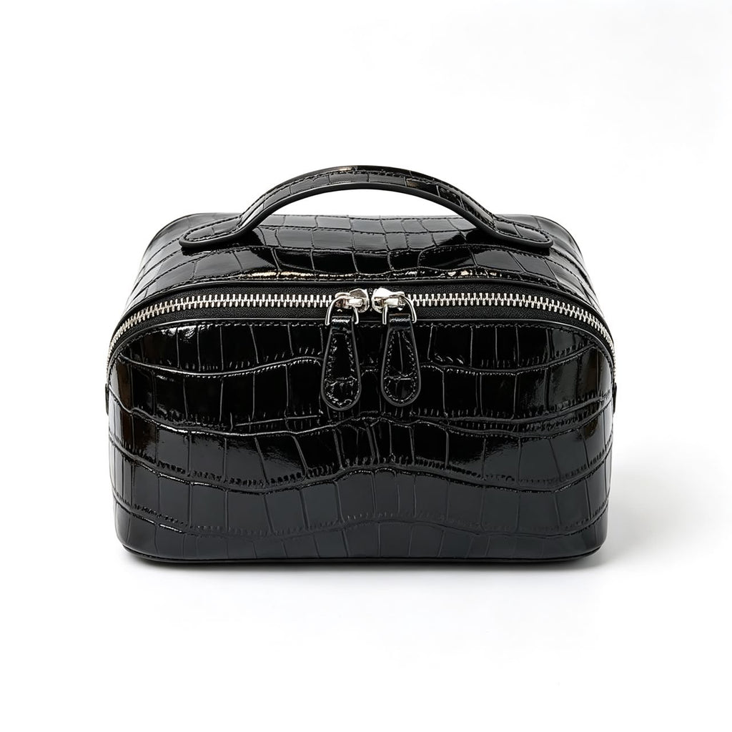 Black Divided Croc Vanity