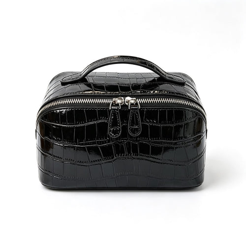 Black Divided Croc Vanity