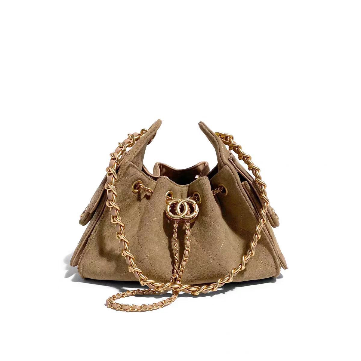 Beige suede Camellia - Mini