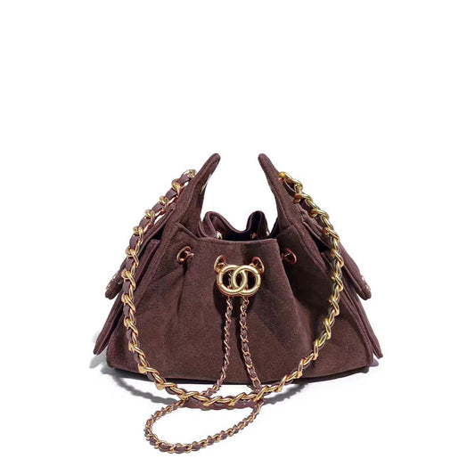 Chocolate suede Camellia - Mini