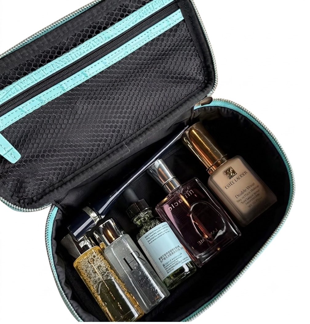 Brown Pouch Croc Vanity