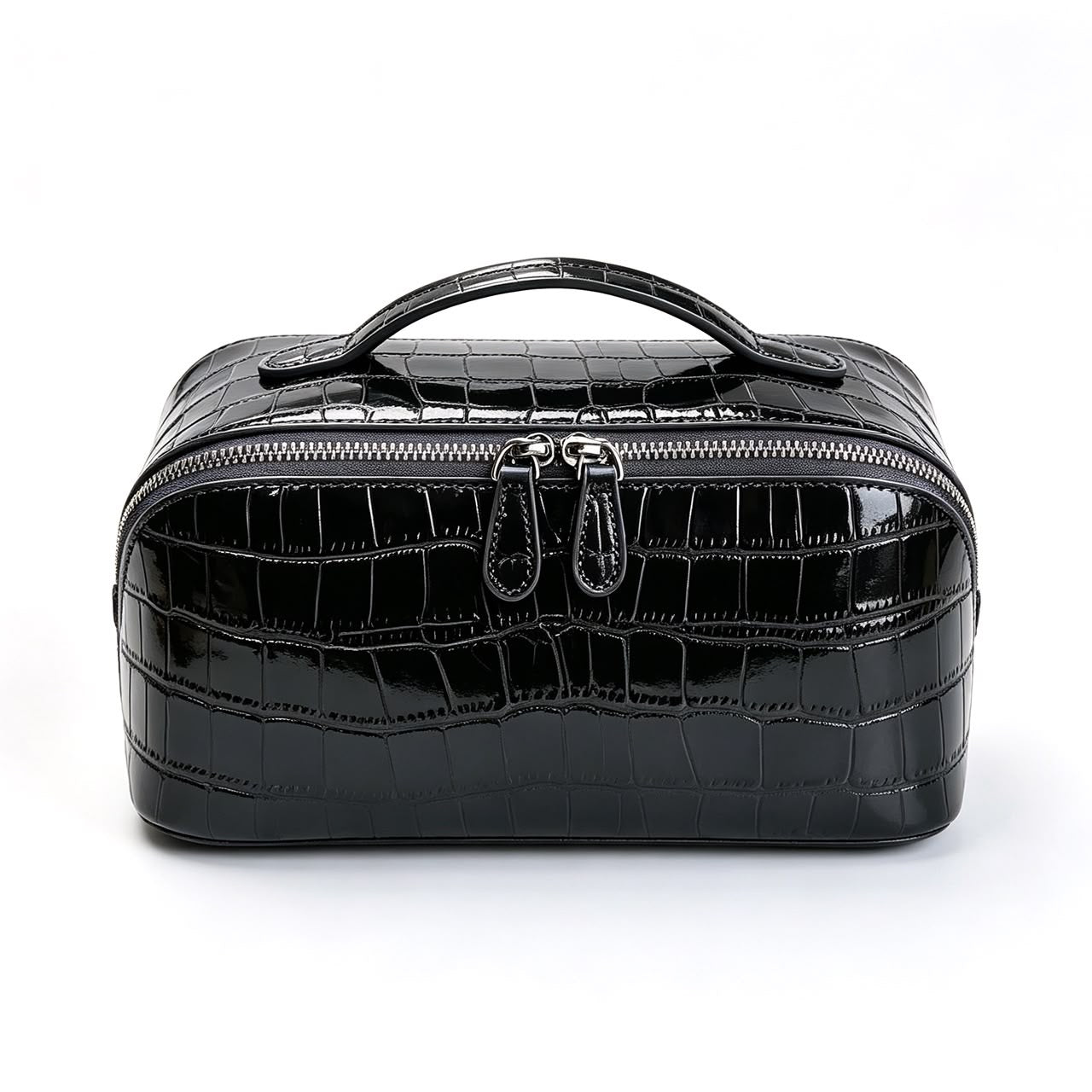 Black Divided Croc Vanity
