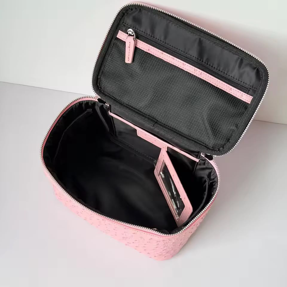 Fuchsia ostrich Vanity Bag