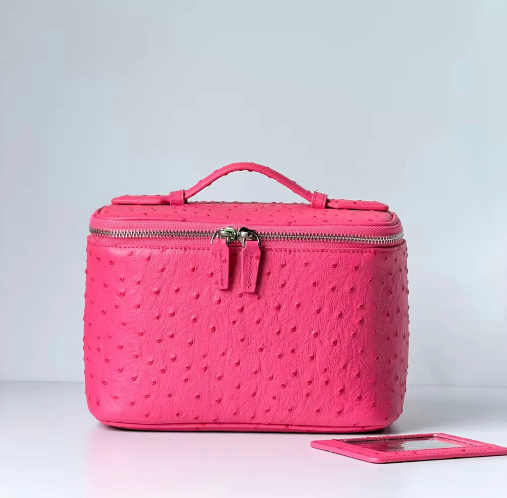 Fuchsia ostrich Vanity Bag