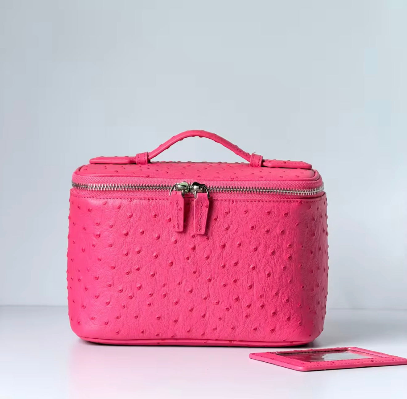 Fuchsia ostrich Vanity Bag