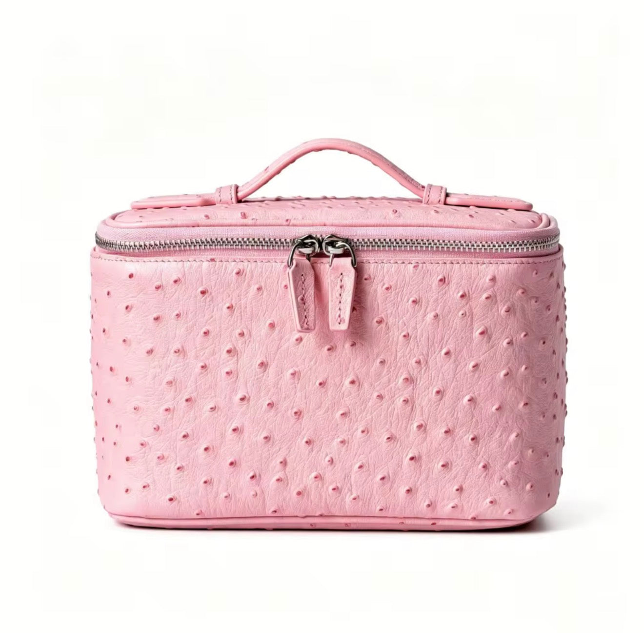 Pink ostrich Vanity Bag