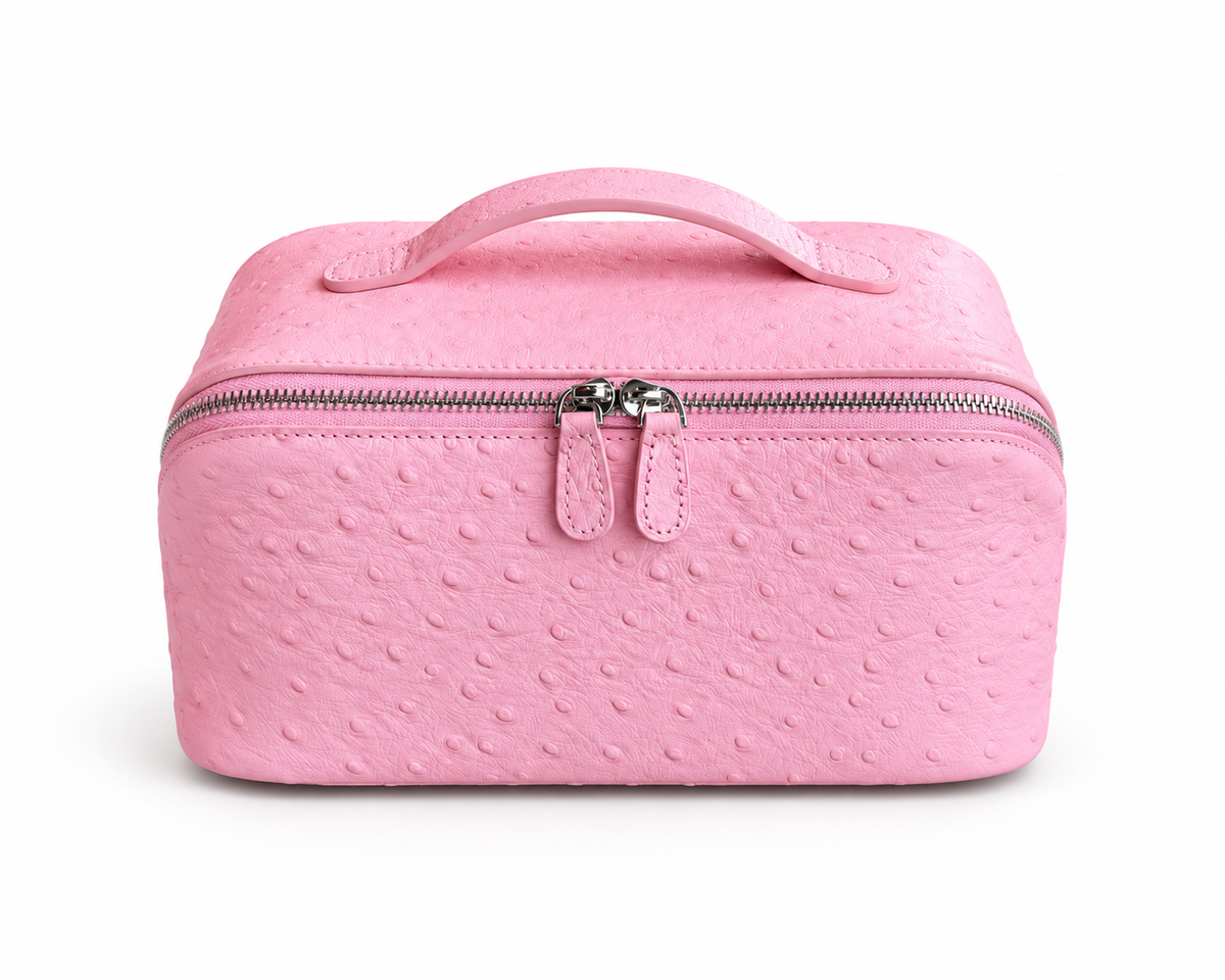 Pink ostrich Divided Croc Vanity